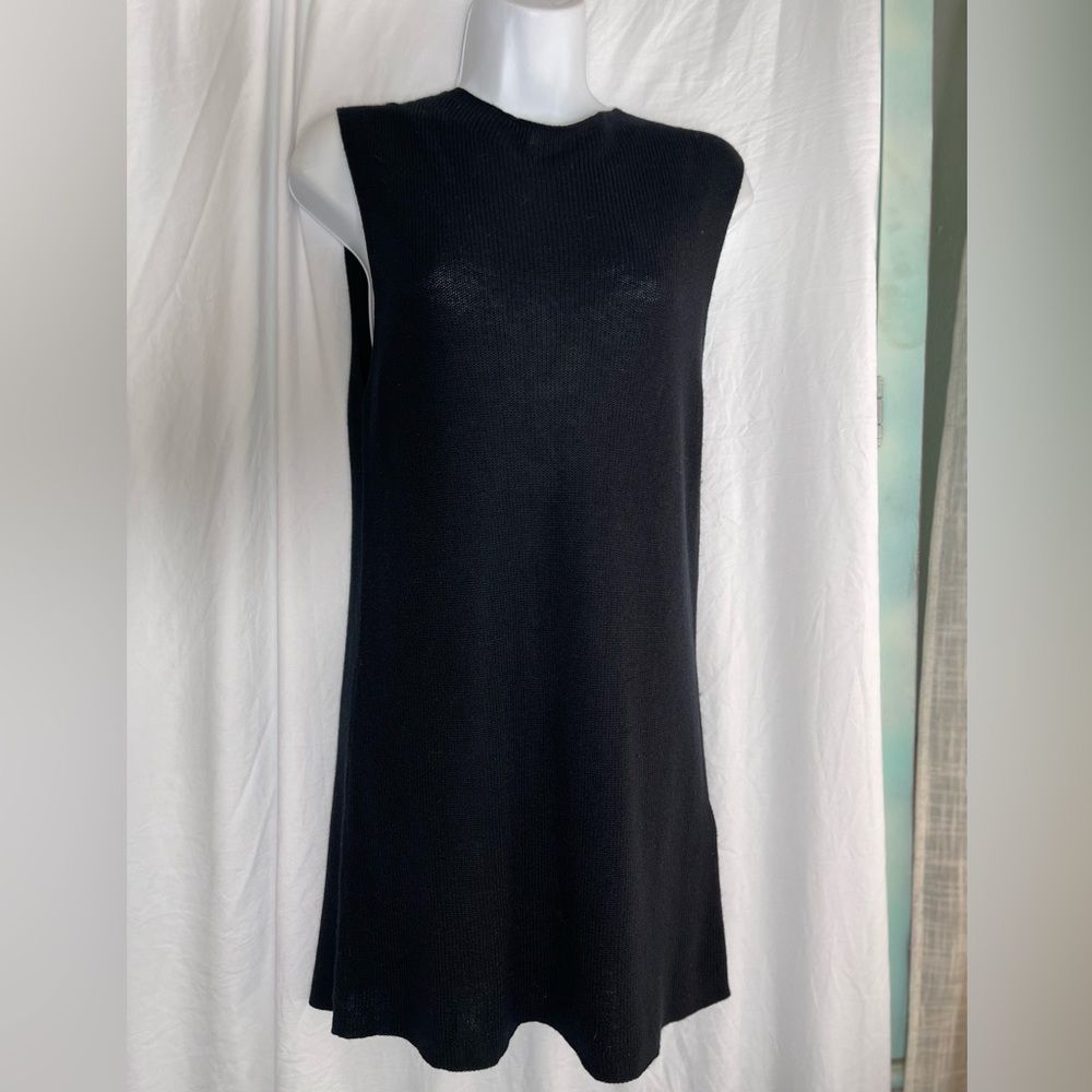 Eileen Fisher size Small Petite simple black mock‎ neck dress